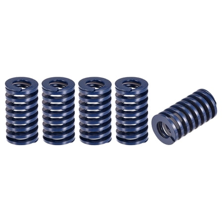 Uxcell Die Spring 5 Pack 22mm OD 40mm Long Spiral Stamping Light Load Compression Die Springs, Blue