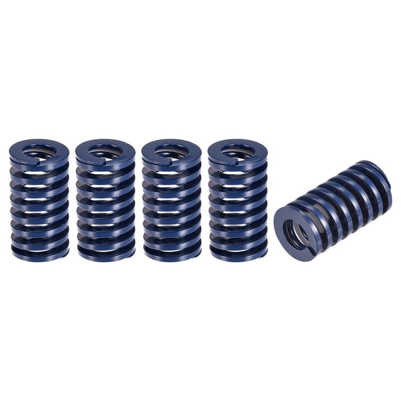 Uxcell Die Spring 5 Pack 22mm OD 40mm Long Spiral Stamping Light Load Compression Die Springs, Blue