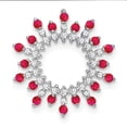thumbnail image 1 of Diamond2Deal 14K White Gold Ruby and Diamond Snowflake Chain Slide Pendant for Women (L- 0.72 inch, W- 0.72 inch), 1 of 6