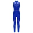 thumbnail image 2 of iiniim Kids Girls Shiny Full Body Unitard Rhinestone One Piece Leotard Sleeveless Gymnastics Dancewear Blue 6, 2 of 7