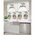 thumbnail image 4 of Cartoon Summer Kitchen Curtains Swag Valance and Tier Curtains Set 24 Inch Length, Funny Forest Trees House Star Moon Rod Pocket Drape Panels Pair Swag Curtains for Bathroom/Cafe/Window, 4 of 6