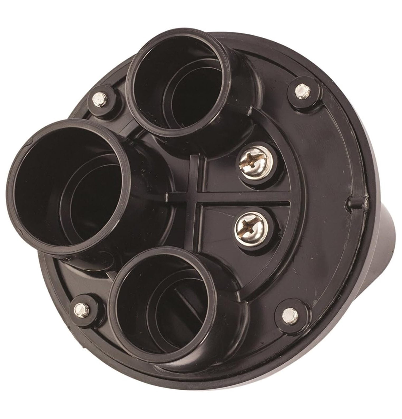 Junction Box for Pool Lights - Two Light Spa Electrical Box - UL Listed PVC Conduit Hubs - Black - Underwater Lighting Connections