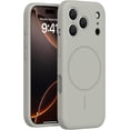 thumbnail image 1 of Lens Flat Liquid Silicone Magnetic Phone Case for iPhone 15/16/17ProMax, Silicone Magnetic Mobile Phone Case (Gray,16ProMax), 1 of 6