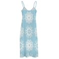 thumbnail image 6 of White Floral Blue Pattern Background Womens Summer Dresses Casual Sleeveless Tshirt Sundresses Vacation Beach Cover Up Dress, 6 of 8