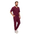 thumbnail image 5 of M&M SCRUBS Men's Jogger Scrub Set – Luxe Stretch Medical Uniform, V-Neck Scrubs Top & Jogger Pants (Burgundy, Large), 5 of 7