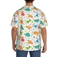 thumbnail image 3 of Balery Dinosaur Camisa Casual de Manga Corta con Botones para Hombre, Texturizada, Estilo Cubano, para Playa, Verano-3X-Large, 3 of 5