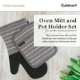 thumbnail image 2 of Cuisinart Kitchen Oven Mitt/Glove & Rectangle Potholder with Pocket Set w/Neoprene for Easy Gripping, Heat Resistant up to 500 degrees F, Twill Stripe- Titanium Grey, 2 of 7