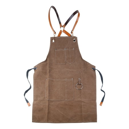 

Chef Apron Denim Cross Back Adjustable Apron with Cooking Baking Bib Apron Adjustable Strap and Large Pockets