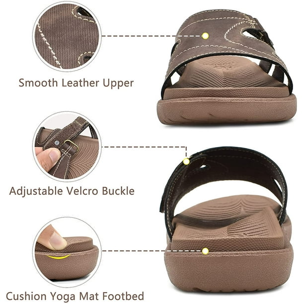 KUAILU Womens Fashion Orthotic Slides Ladies Lightweight Athletic Yoga Mat  Sandals Slip On Thick Cushion Slippers Sandals With Comfortable Plantar  Fasciitis Arch Support 