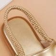 thumbnail image 5 of TOWED22 Girls Genuine Leather Soft Closed Toe Princess Flat Shoes Summer Sandals(Toddler/Little Kid) Gold,13, 5 of 9