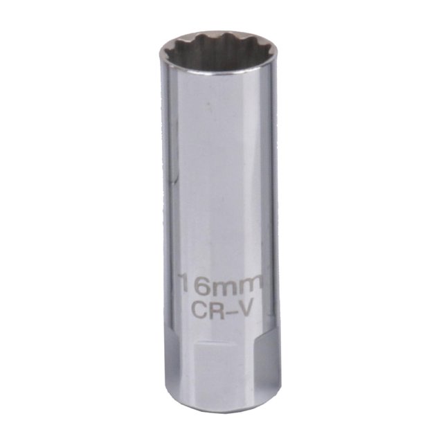 Llave de vaso para bujías de 3/8 de pulgada y 12 puntas, profesional para reparación de automóviles 62mm 16mm