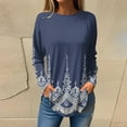 thumbnail image 3 of Womens Long Sleeve Tunics Crew Neck Ladies Tops and Blouses Trending Graphic Tunic Women Long Sleeve Tunic for Womens Fall Fashion 2023 Cute Fall Tops Tops for Women, 3 of 6