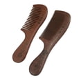 thumbnail image 1 of LEEYNEER Wooden Hair Comb Set  birthing comb Wide Tooth and Fine Tooth Detangling Combs  Brown  2 Pack (One SizeA2), 1 of 7