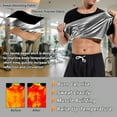 thumbnail image 4 of BAETEUY Sauna Shirt Short Sleeve Sweat Top Elastic Round Neck Heat-producing Calorie Burning Weight Loss Solid Color Men Gym Exercise Sport Top, 4 of 8