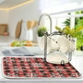 thumbnail image 5 of Snowflake Buffalo Plaid Dish Drying Mat for Kitchen Counter Christmas Absorbent Microfiber Drying Pad, Medium 16x18 in, Reversible Drainer Mats, 5 of 5