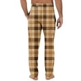 thumbnail image 5 of Men's Knitted Fashionable Printed Pocket Casual Pants, Plaid Pajama Pants for Home, Sleep and Lounge Wear,Brown,L, 5 of 8