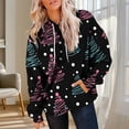 thumbnail image 3 of Oversized Hoodies for Women Plus Size Drawstring Christmas Graphic Print Loose Preppy Sweatshirt with Pocket, 3 of 6