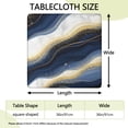 thumbnail image 2 of Blue White Gold Marble Pattern Square Fitted Tablecloth with Elastic Edge,Square Table Cover,Washable Elastic Table Cover for Home Kitchen Party Decor 36"x36", 2 of 6