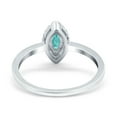 thumbnail image 3 of Halo Marquise Engagement Ring Paraiba Tourmaline CZ 925 Sterling Silver Size 9, 3 of 6