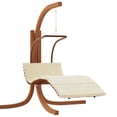 thumbnail image 5 of vidaXL Solid Poplar Wood Chair Porch Swings with Swing Chair and Cushion, Off-White, 5 of 10