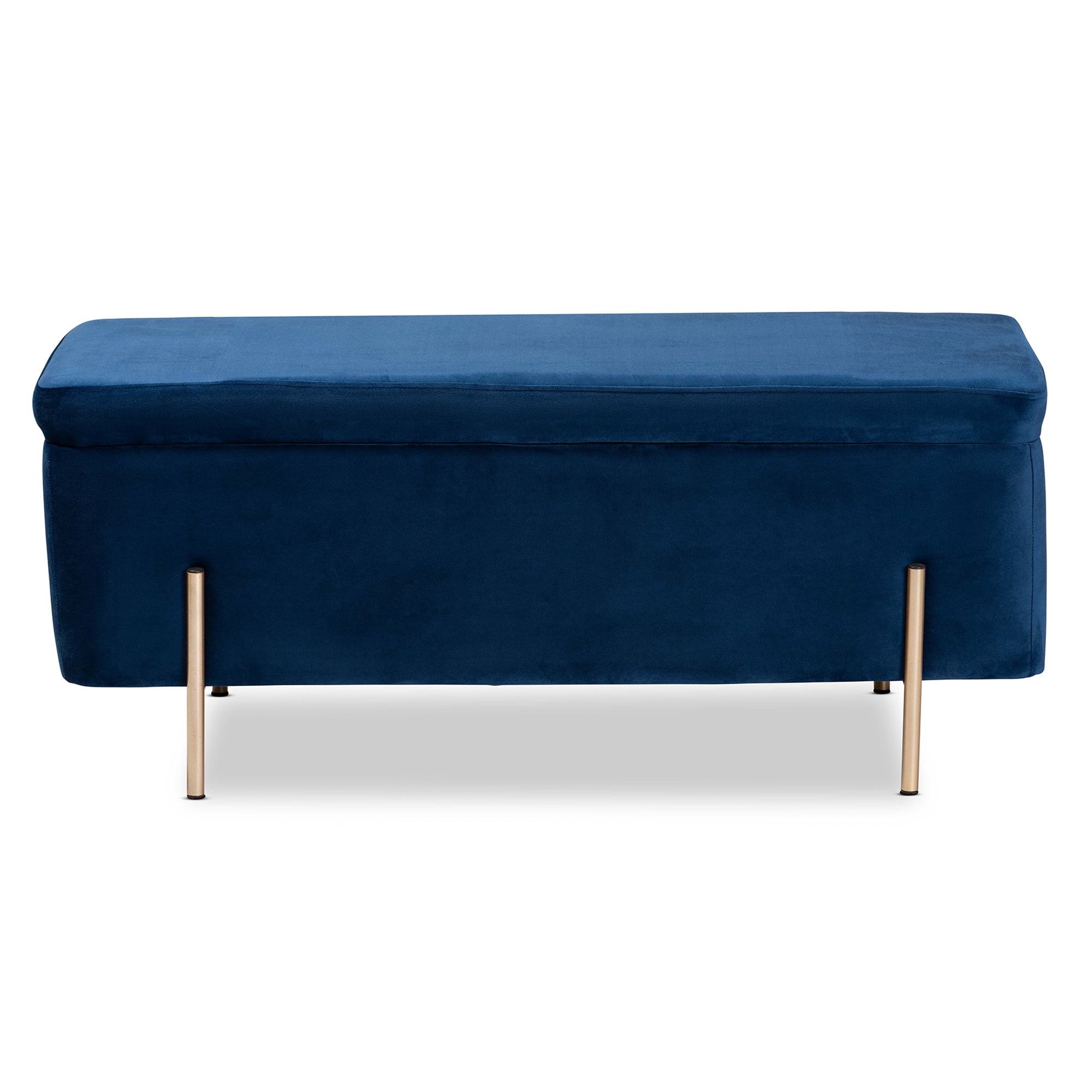 Baxton Studio Rockwell Upholstered & Storage Bench, Navy Blue