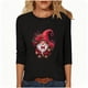 thumbnail image 2 of RKSTN Valentine's Day 3/4 Sleeve Tops for Women Oversized Crewneck Valentines Graphic Print Short Sleeve T Shirt Womens Casual Solid Round Neck Loose Comfy Three Quarter Sleeve Shirt Spring Clothes, 2 of 6