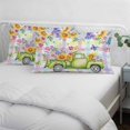 thumbnail image 3 of Watercolor Truck Flowers Pillow Covers, Linen Long Throw Pillow Case, Spring Butterflies Botanical Plaid Holiday Pillow Protector Decorative Cushion Cover for Living Room/Bedroom 12" x 20", 3 of 8