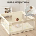 thumbnail image 4 of Corral para bebés UANLAUO 120x120 cm beige con malla de seguridad, 4 of 6