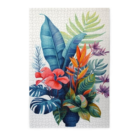 1000 PCS Potted plants Turtle backed bamboo 1000 piece puzzle for adults Stunningly Vibrant Colors Classic Modern Plant Art Wooden High difficulty puzzle Enjoy the puzzle solving process Fun Puzzle