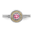thumbnail image 4 of Sterling Silver & 14k Pink Tourmaline Ring, 4 of 8