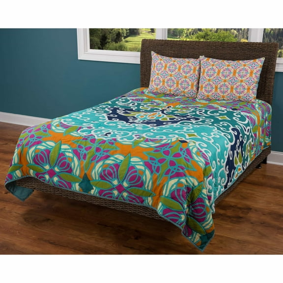 Rizzy Home QLTBT1824BL001692 Gabby Bedding - 106 x 92 in.