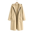 thumbnail image 4 of Womens Jackets Long Length Hooded Long Sleeve Pocket Zip-up Jacket, 4 of 6
