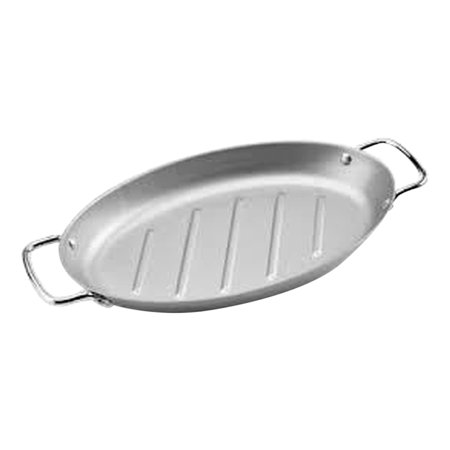 

Oval Iron Griddle Plate Portable Grill Pan With Handle Non Stick Durable Home
