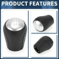 thumbnail image 6 of Unique Bargains 6 Speed Manual Gear Shift Knob, Automotive Gearbox Stick Shifter Lever Knob for Nissan Juke 2011-2013 Plastic Faux Leather Black Silver Tone, 1 Pc, 6 of 6