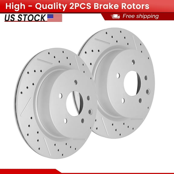 ACB ZONE 2PCS Rear Brake Rotors Set, Drilled & Slotted Disc Rotors Kit for Infiniti EX35 EX37 G25 G35 G37 M35 M45 Q40 QX50 Nissan 350Z 370Z Maxima
