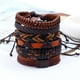 thumbnail image 5 of Pulsera joya Pulsera trenzada de cuero tejida a mano - Pulseras vintage de varias capas, 5 of 5