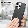 thumbnail image 6 of Dteck Case for iPhone 15,Slim Premium Canvas Grain PU Leather,Soft TPU Bumper,Non-Slip Anti-Scratch Shock-Absorbent,Protective Phone Cover for iPhone 15,Black, 6 of 8