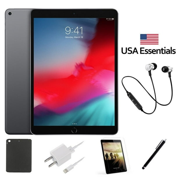 Apple iPad Air | 9.7-inch | Only 32GB | Bundle: Pre-Installed Tempered Case, Stylus Pen, Bluetooth Rapid Charger | Space Gray (Refurbished) - Walmart.com