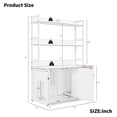 thumbnail image 2 of Yiwa Meuble Cache-Litière pour Chat de 52 Pouces avec 2 Tablettes de Rangement, Grand Meuble Cache-Litière avec Portes, Armoire Intérieure en Bois pour Chat, Tapis à Griffer Inclus, 2 of 7
