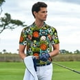 thumbnail image 3 of Pofeuu Balls Print Men's Loose Fit Midweight Short-Sleeve Pocket Polo-Medium, 3 of 6