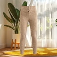 thumbnail image 5 of VBVC Women's Ribbed Knit High Waist Yoga Leggings , Button Detail Workout Pants For Women , Ladies' Stretch Activewear Bottoms, S-2XL, 5 of 5
