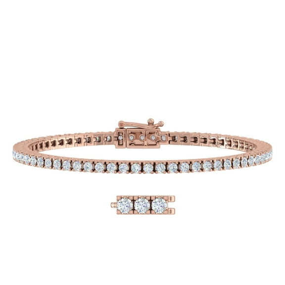 3 Carat Diamond Tennis Bracelet in 10K Rose Gold (7 Inch)