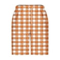 thumbnail image 4 of fatyb Beach Shorts for Men Plaid Print Drawstring Casual Shorts Lightweight Mens Summer Vacation Shorts, 4 of 5