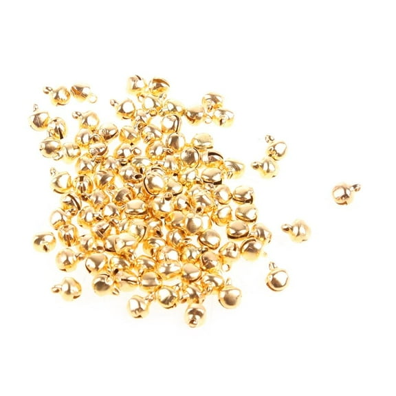 WE-POLUJ 100pc Small Bell Jewelry Charms 6mm Bead Findings Gold Mixed Color Wedding Craft