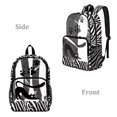 thumbnail image 2 of ZIATUBLES Clear Backpack Heavy Duty 17 Inch, Black Cat Paw Print Print Fabric & PVC Transparent Bookbag With Front & Side Pockets, Sturdy See Through Backpack for School Security, 2 of 7