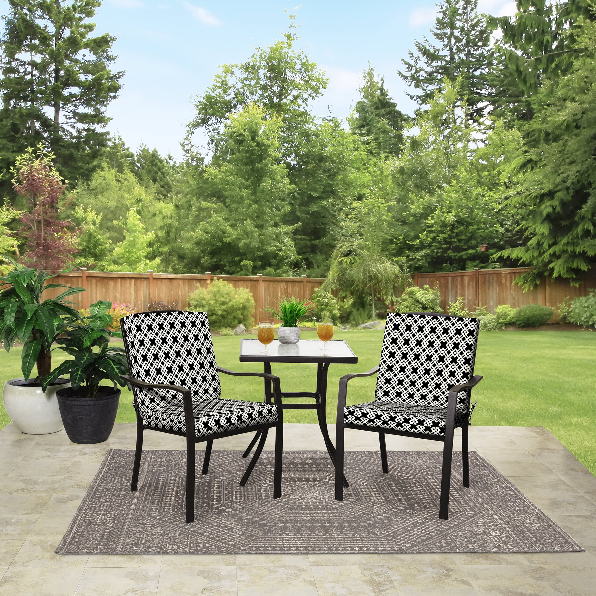 Deep Seat Black And Tan Outdoor Seat Cushions Mainstays 37