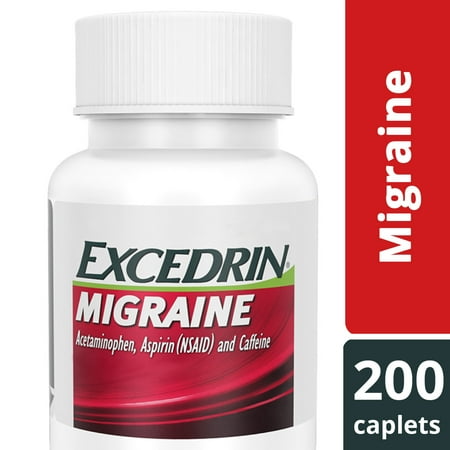 - Excedrin Migraine for Migraine Headache Relief, Caplets, 200 count