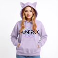 thumbnail image 3 of Pop cazadora para niña Hooded Sweatshirt Women's Cat Ear Hoodie ,Soft Streetwear Pullover ,Cute Long Sleeve Tops for Fall Winter （Purple）, 3 of 4