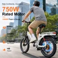 thumbnail image 3 of MOONCOOL Folding Electric Bike for Adults, 1200W 85Nm Motor , 48V 14Ah Battery, 20" Fat Tire Ebike w/ MIK Rack, Full Suspension, Hydraulic Disc Brakes, 7-Speed, Torque & Cadence Dual Sensor,20 MPH, 3 of 10