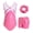 Pink, variant on 3-piece Gymnastics Leotards for Girls with Shorts & Scrunchie Sparkly Ballet Dance Outfit for Gym, Ballet, Tumbling & Casual, Purple